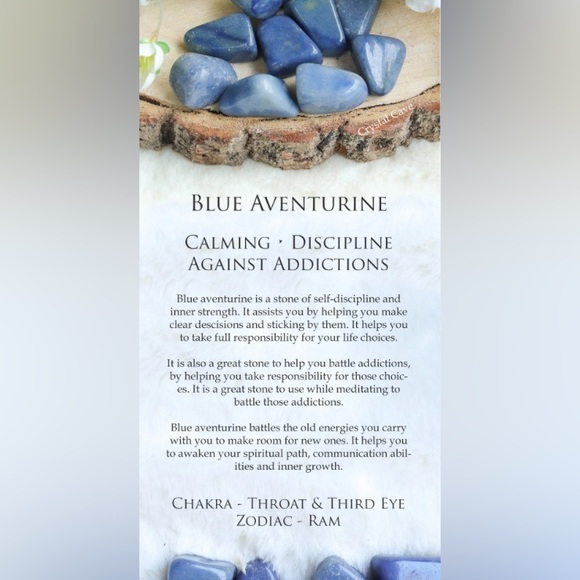 Blue Aventurine All Natural Crystal Stone Healing Properties Stretch Bracelet - Picture 3 of 9